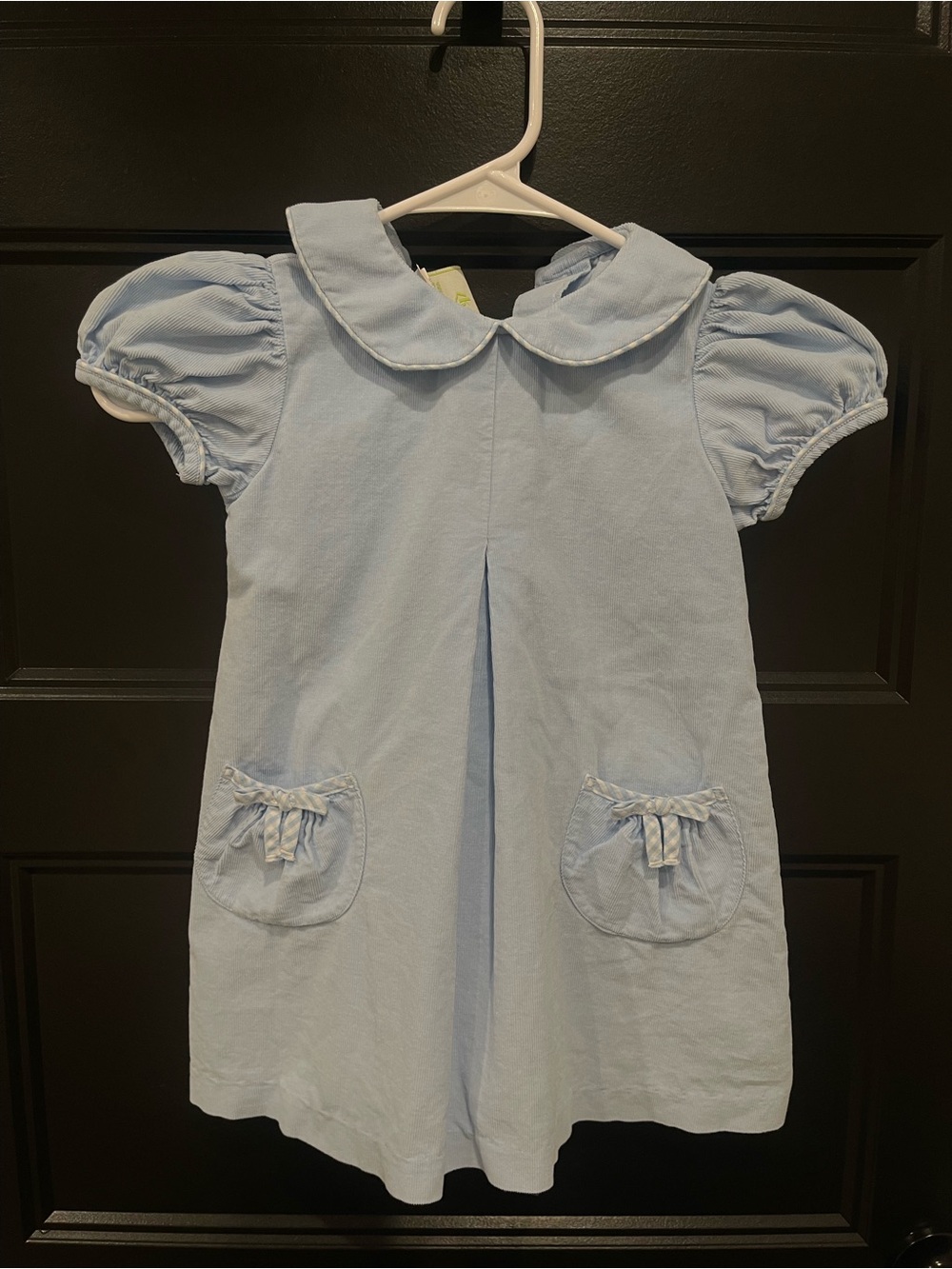 Light Blue Peter Pan Collar Girls' Casual Dress- Zuccini Kids 4T